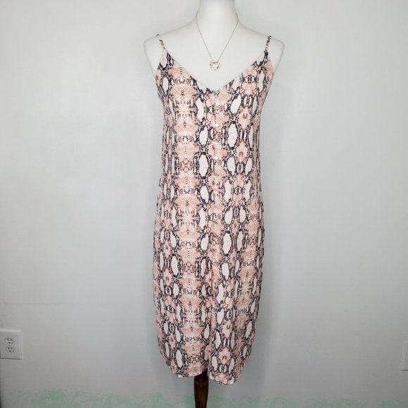 One Clothing Los Angeles Snakeskin Sleeveless Button Front Dress Size S - Picture 12 of 12